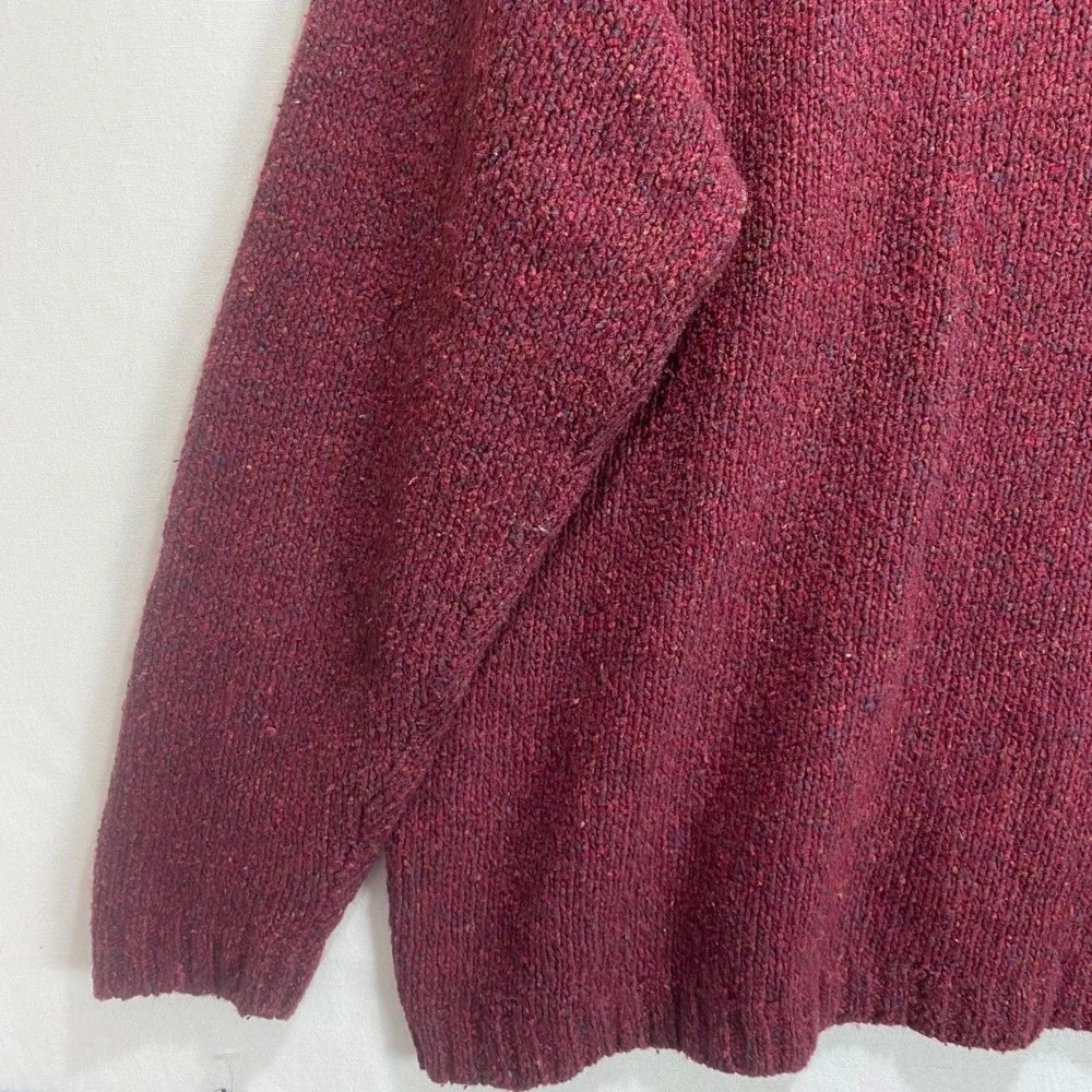 Original Structure Blue Workwear Mens Large Burgundy Wool Silk Cotton Sweater L